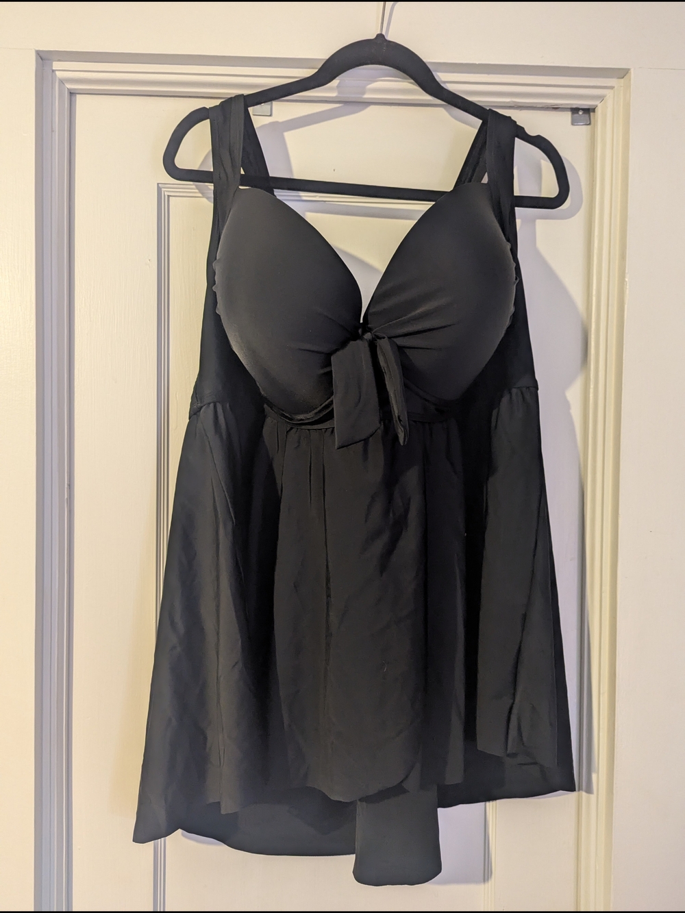 Torrid Black Tie-Front Babydoll Swim Top